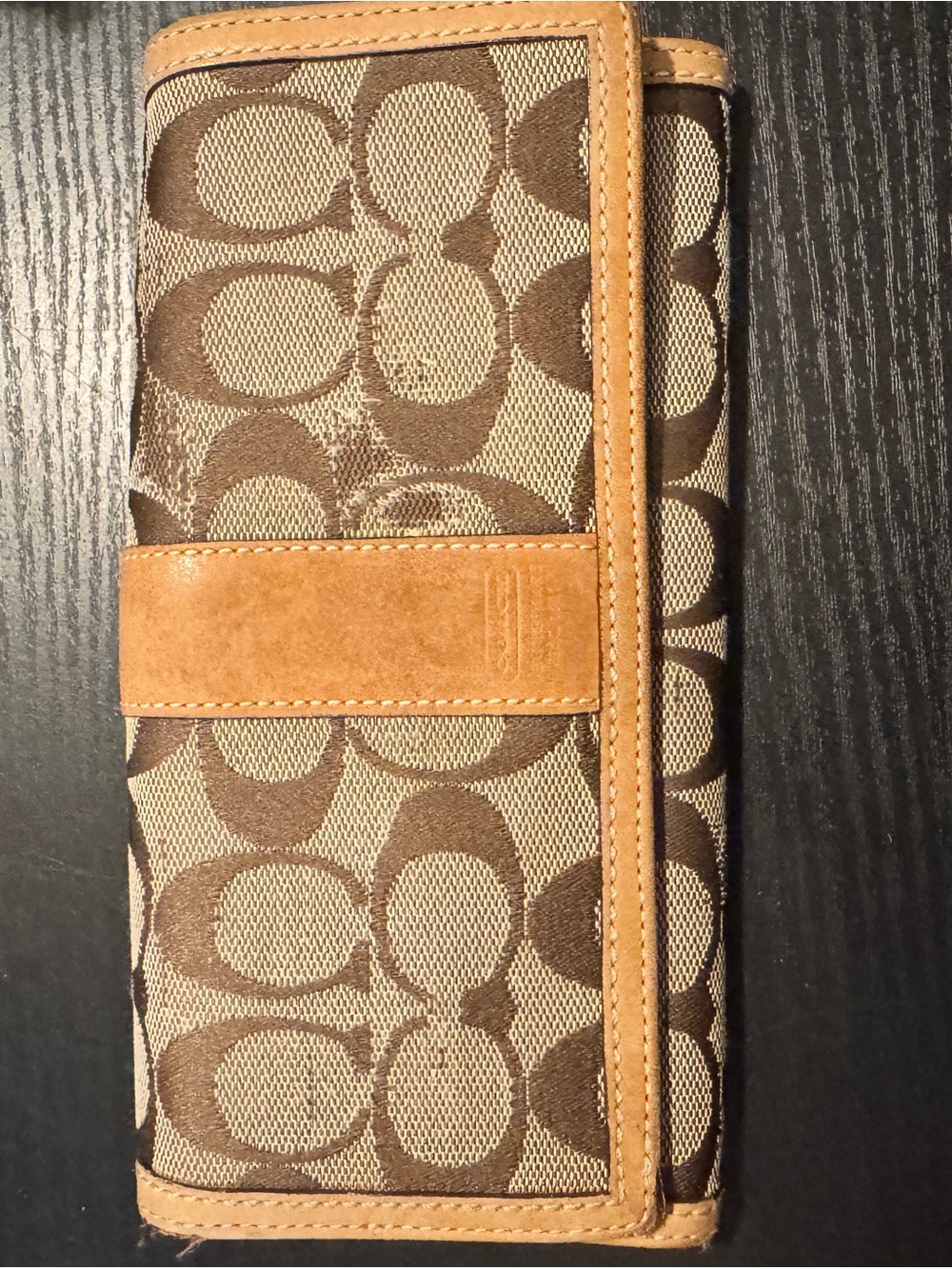 Coach Brown/Tan Signature Canvas Wallet